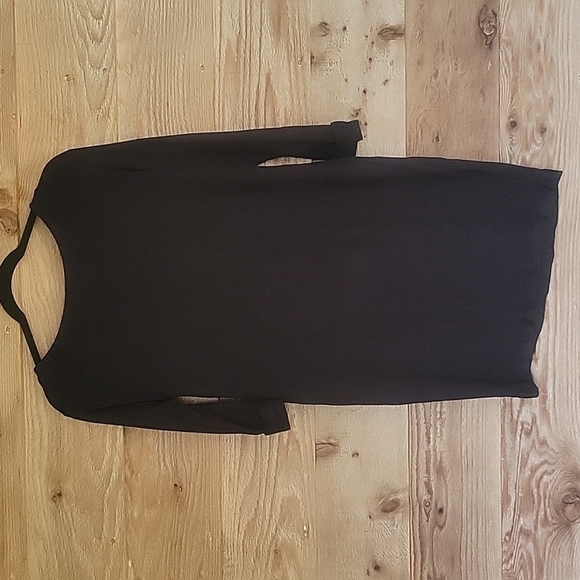 Splendid Women's Super Soft Cotton Terry Off Shoulder Black Dress - Picture 7 of 7